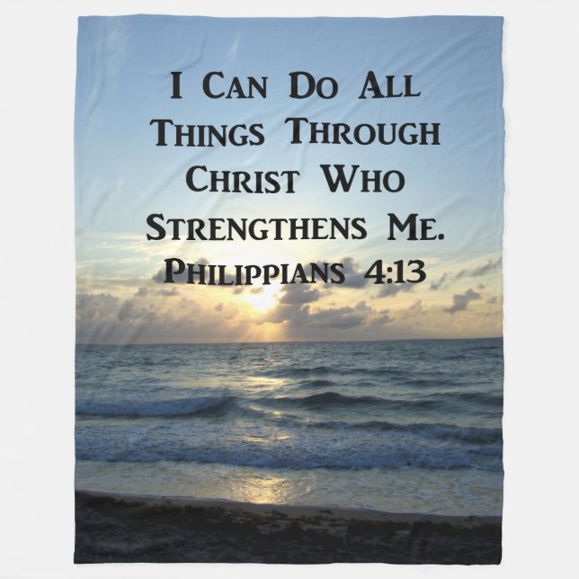INSPIRING PHILIPPIANS 4:13 BIBLE VERSE FLEECEFILT (Framsidan)