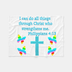 INSPIRING PHILIPPIANS 4:13 DESIGN FLEECEFILT