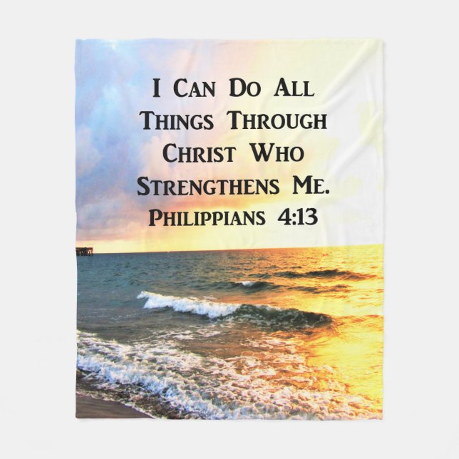INSPIRING PHILIPPIANS 4:13 SCRIPTURE VERSE FLEECEFILT (Framsidan)