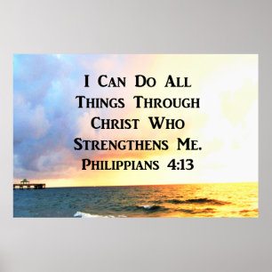 INSPIRING PHILIPPIANS 4:13 SCRIPTURE VERSE POSTER