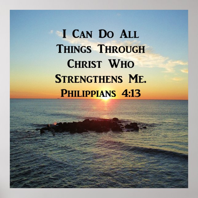INSPIRING PHILIPPIANS 4:13 SUNRISE POSTER (Framsidan)