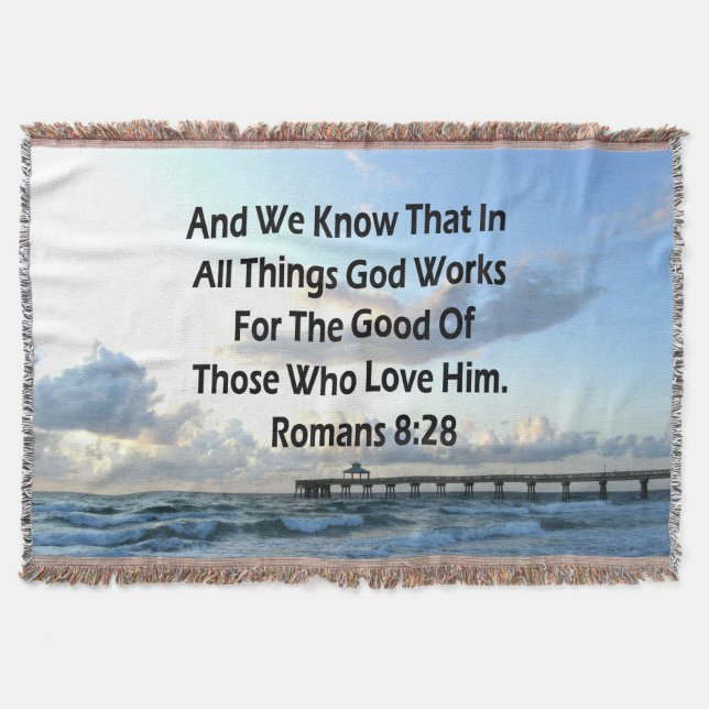 INSPIRING ROMANS 8:28 BIBLE VERSE FILT (Framsidan)