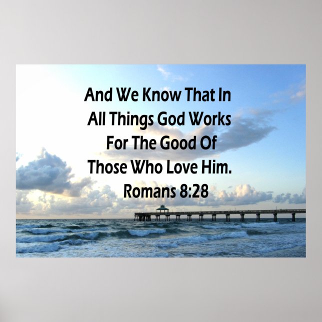INSPIRING ROMANS 8:28 BIBLE VERSE POSTER (Framsidan)