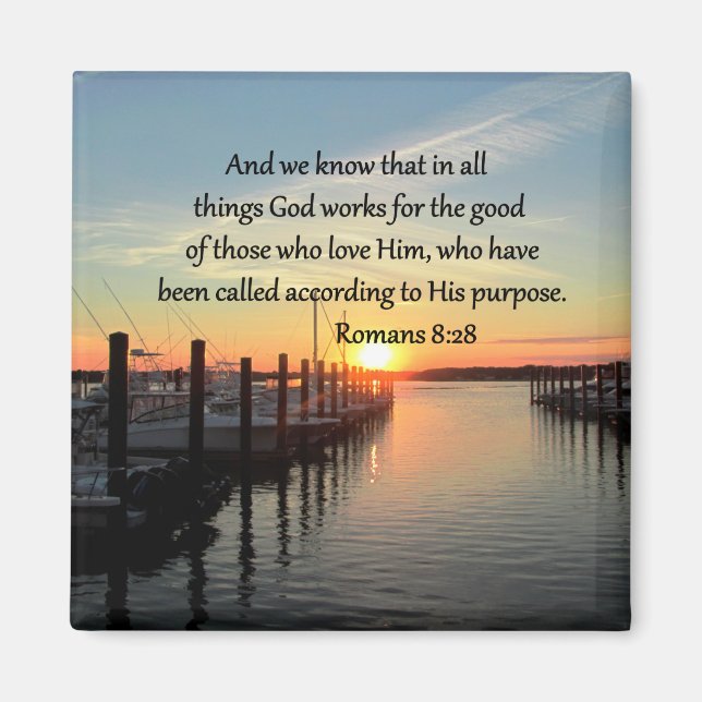 INSPIRING ROMANS 8:28 DESIGN MAGNET (Framsidan)