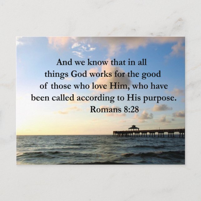 INSPIRING ROMANS 8:28 DESIGN VYKORT (Framsida)