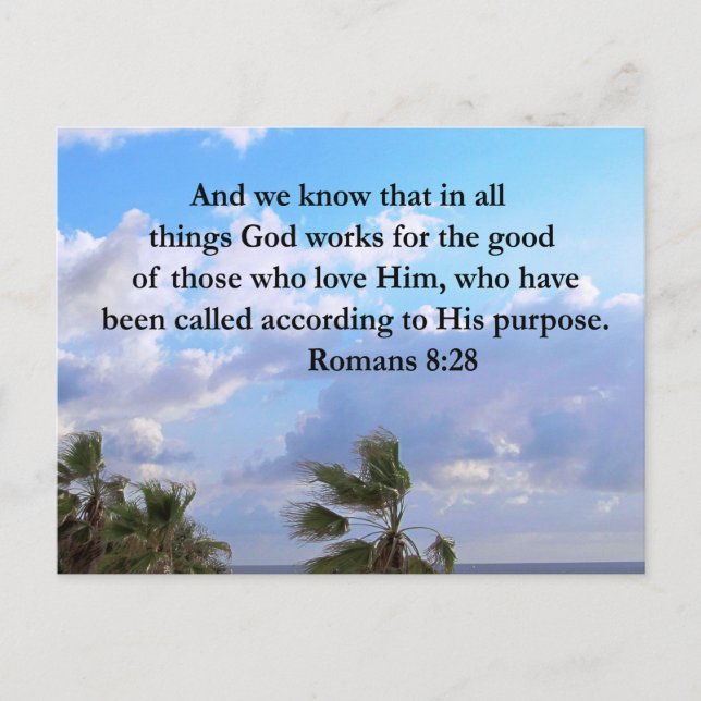 INSPIRING ROMANS 8:28 DESIGN VYKORT (Framsida)