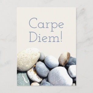Inspiring Snyggt Carpe Diem Pebble Stones Vykort