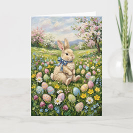 Inspiring Spring Easter Eggs And Bunny Helgkort