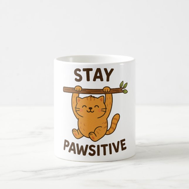  Inspiring "Stay pawsitive" Quote Print Kaffemugg (Center)