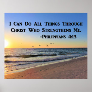 INSPIRING SUNRISE PHILIPPIANS 4:13 POSTER