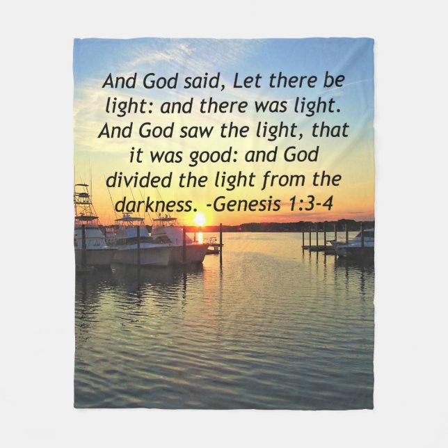 INSPIRING SUNSET GENESIS 1:3 FOTO DESIGN FLEECEFILT (Framsidan)