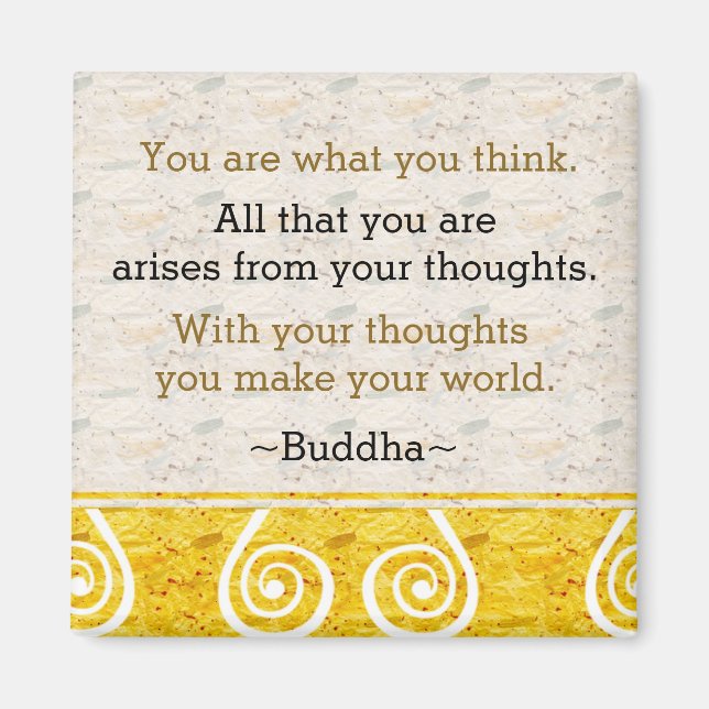 Inspiring Think Buddha Quote Magnet (Framsidan)