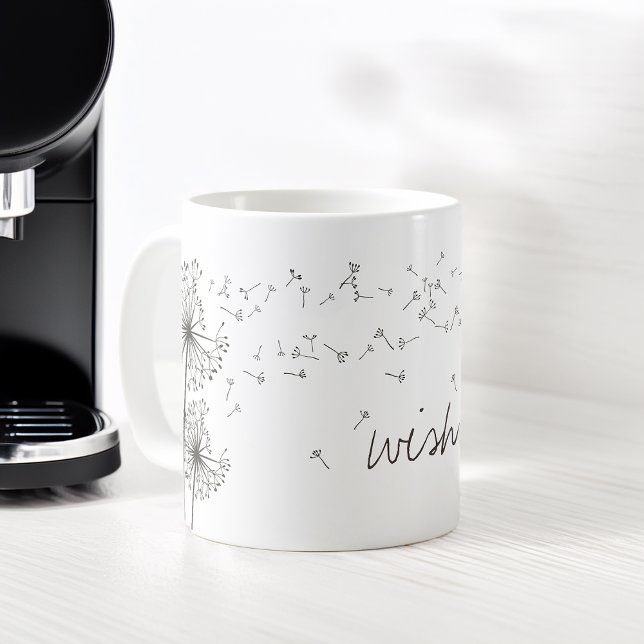 Inspiring Wish Dandelion Graphic Kaffemugg (Inspiring Wish Dandelion Graphic Coffee Mug)
