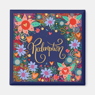 Inspiritivitet vid inlösen av Söt Roligt Blue Rosa Magnet
