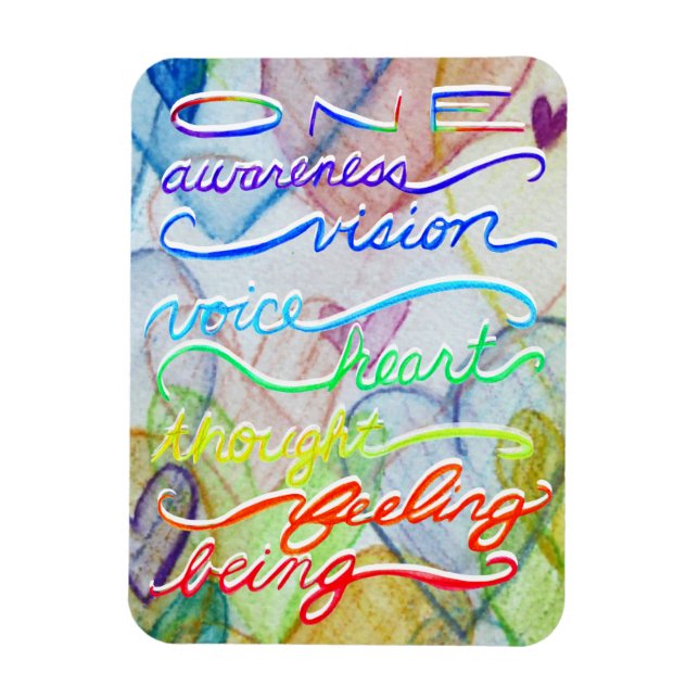 Inspiron Chakra Rainbow Ord Art Magnet (Vertikal)