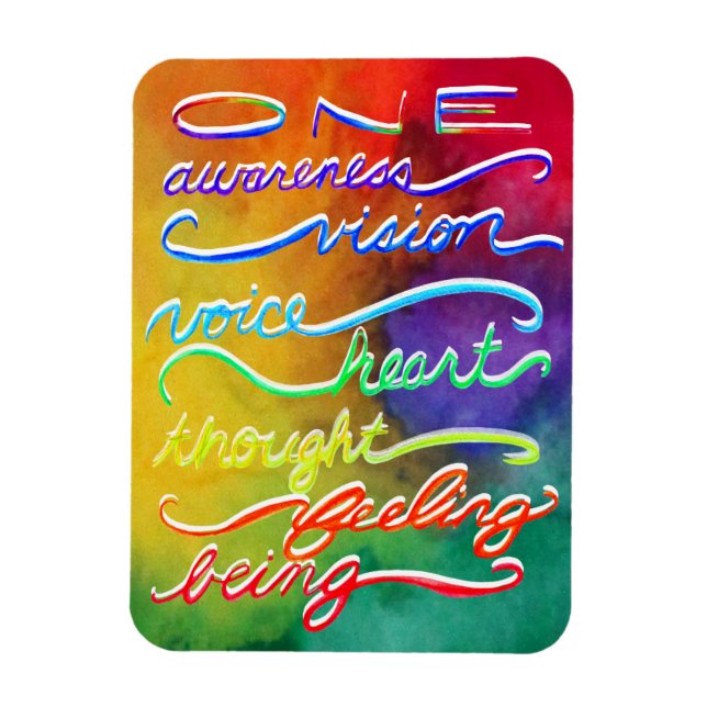 Inspiron Chakra Rainbow Ord Art Magnet (Vertikal)