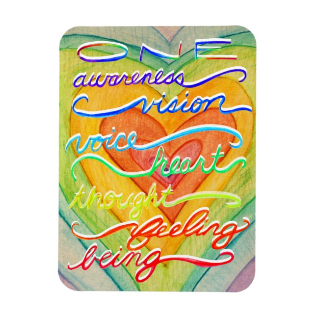Inspiron Chakra Rainbow Ord Art Magnet (Vertikal)