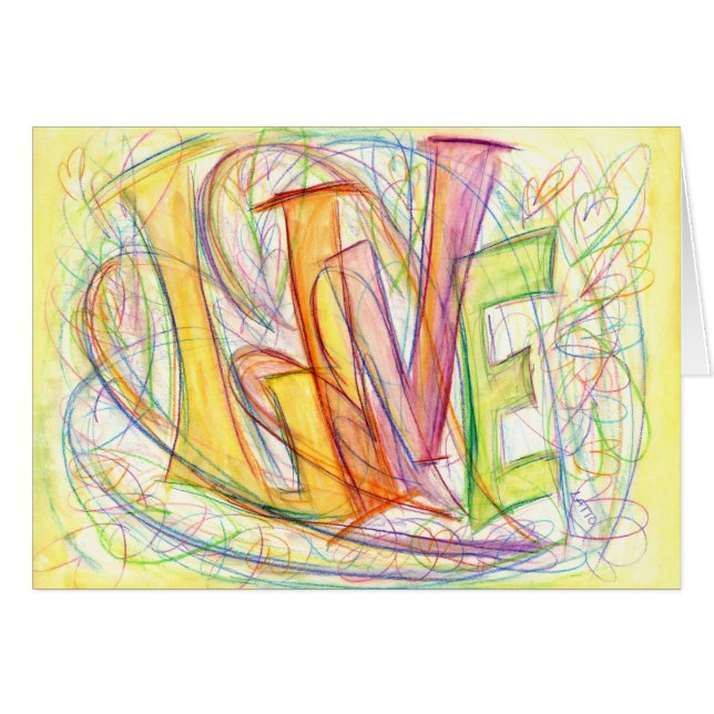 Inspiron Ord Live Art-kort Hälsningskort (Framsidan Horizontal)