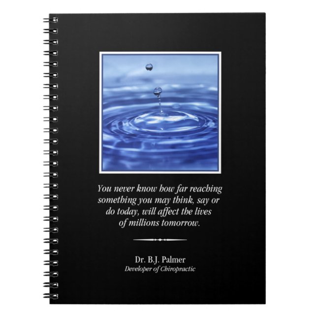 Inspiron Palmer Quote Chiropraktic bärbar dator Anteckningsbok Med Spiral (Framsidan)