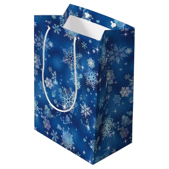 Inst Snöflingor Mönster Blue ID846 (Baksidan Vinklad)