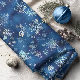 Inst Snöflingor Mönster Blue ID846 Tote Bag-nummer Tyg