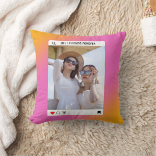 insta bild bästa vän pink kastkudde kudde