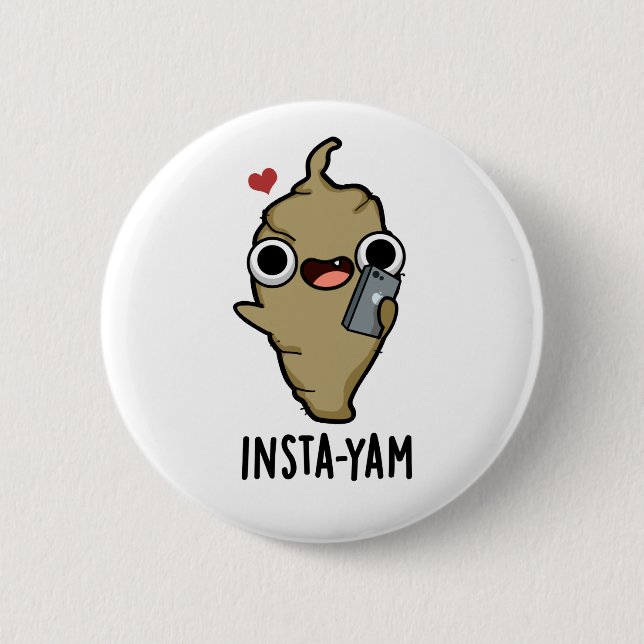 Insta-yam Funny Social Media Veggie Pun Knapp (Framsida)