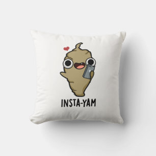 Insta-yam Funny Social Media Veggie Pun Kudde