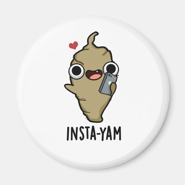 Insta-yam Funny Social Media Veggie Pun Magnet (Framsidan)