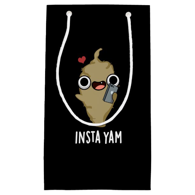 Insta-yam Funny Social Media Veggie Pun Mörk BG (Framsidan)