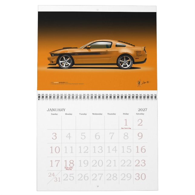 Instabil hot rodkalender för förbränning 2011 kalender (Jan 2027)