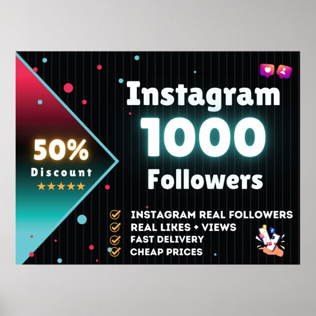 Instagram 1000-följare | Köp Instagram-följare Poster (Framsidan)