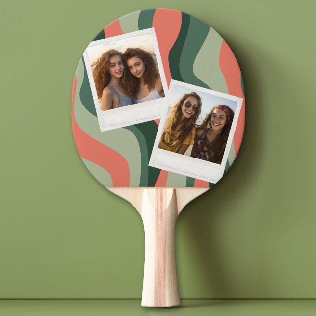 Instagram 2 Photo Collage - Organic Boho Kurvor Pingisracket (Custom Pink Pong Paddle)