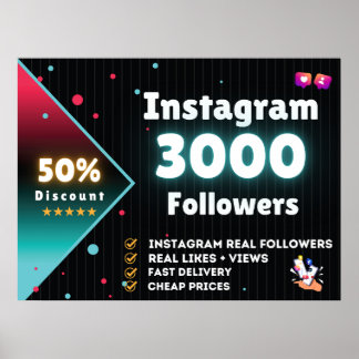 Instagram 3000-följare | Köp Instagram-följare Poster