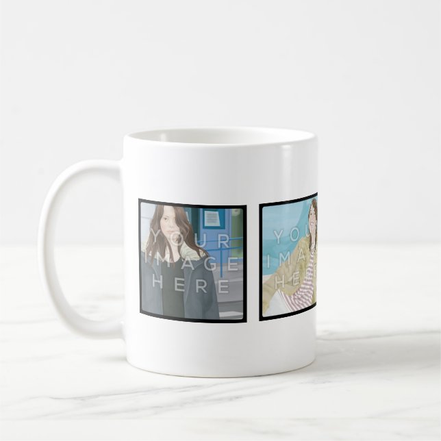 Instagram 4 fotopersonlig muggdesigner kaffemugg (Vänster)