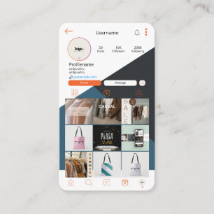 Instagram-Affärskort QR-kod Vitföretagskort Visitkort