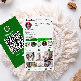 Instagram Anpassad Grön QR-kod | Sociala Medier Visitkort