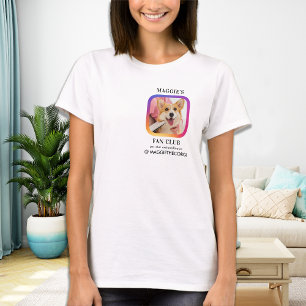 Instagram Anpassningsbar Photo Pet Influencer Fläk T Shirt