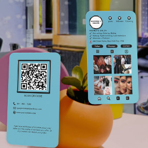 Instagram Blue and Black Beauty Salon Professionel Visitkort