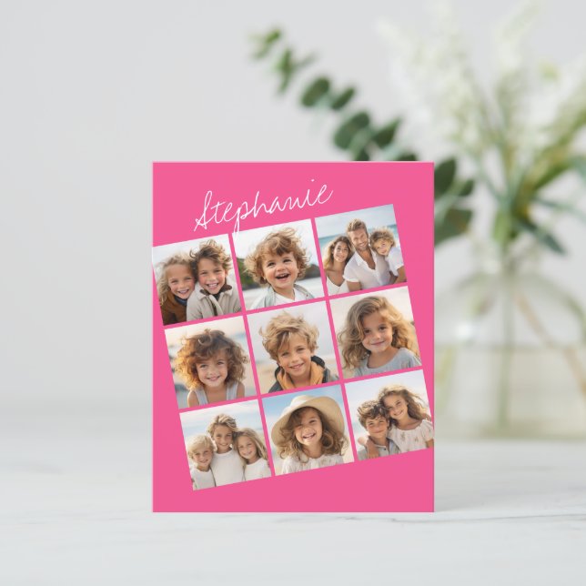 Instagram Collage med 9 fyrkantiga foton notecard (Stående Fram)