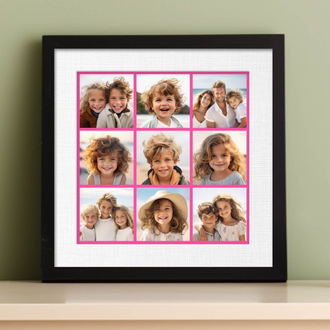 Instagram Collage med 9 kvadrattum Fototryck (Frameable Photo Collage Photo Print)