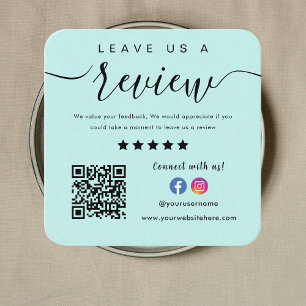 Instagram Facebook Logotyp Qr Code Lämnar oss en g Fyrkantigt Visitkort
