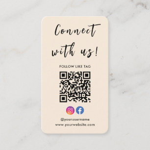 Instagram Facebook Qr-kod Anslut med USA Boho Visitkort