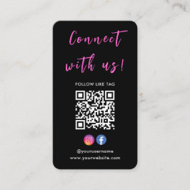 Instagram Facebook Qr-kod Anslut med USA-Logotyp Visitkort