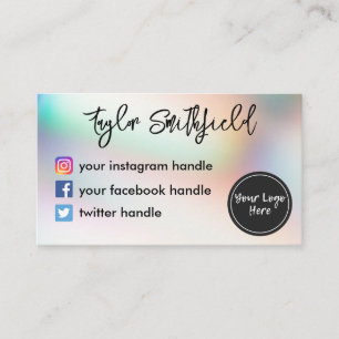 Instagram facebook twitter holo-övertoning visitkort