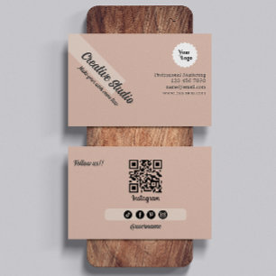 Instagram Följ oss Feminine Girly QR-kod Visitkort