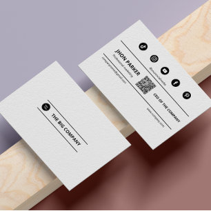 Instagram Följ oss Qr Code Clean Simple White Visitkort