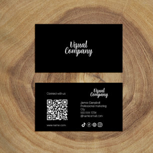 Instagram Följ oss Qr Code Rosa Modern Script Visitkort