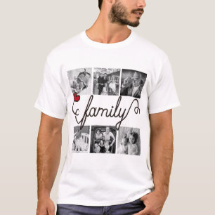 Instagram för hjärta för familjtypografikonst röda t shirt