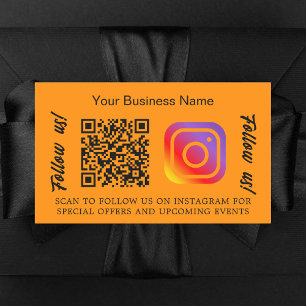 Instagram för orange business namn qr-kod rektangulärt klistermärke